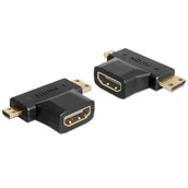 Adaptery i przejściówki - Delock Adapter HDMI (F) -> HDMI-C mini (M) + HDMI-D micro (M) 65446 - miniaturka - grafika 1