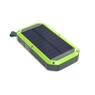 Powerbanki - RealPower PB-10000 Solar Litowo-polimerowy (LiPo) 10000 mAh Bezprzewodowe ładowanie Czarny, Zielony - miniaturka - grafika 1