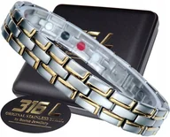 Bransolety męskie - SREBRNA ZDROWOTNA BRANSOLETA BRANSOLETKA MĘSKA MAGNETYCZNA MOCNA ORYGINAŁ - miniaturka - grafika 1