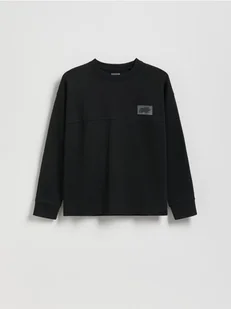 Reserved - Bawełniany longsleeve - czarny - Bluzki dla chłopców - miniaturka - grafika 1