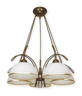 Lampy sufitowe - Lemir Flex Żyrandol 5 Brązowy + zdobienie złotem O1485 BR (O1485 BR) - miniaturka - grafika 1