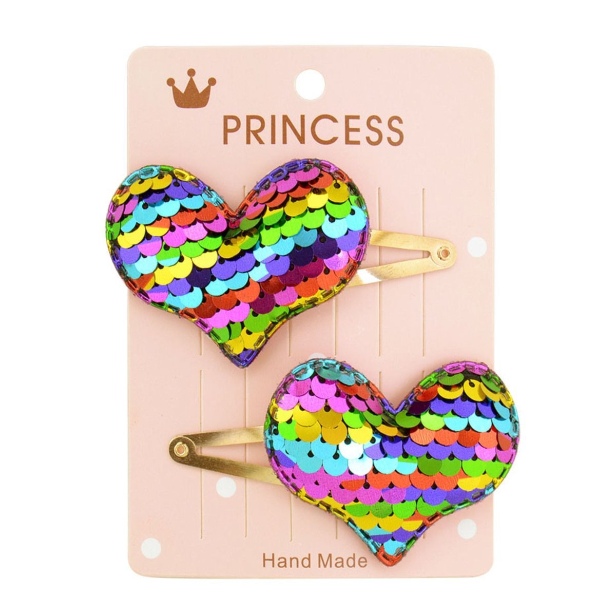 Spinki do Włosów Kolorowe Zestaw 2 Sztuki Serca Błyszczące dla Dzieci