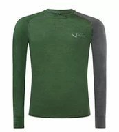 Koszulki męskie - Black Crevice Black Crevice Męska koszulka z długim rękawem z wełny merino koszulka funkcyjna forest green/anthracite, XL BCR403652-GA-XL - miniaturka - grafika 1