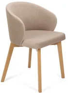 Krzesła - Beżowe welurowe krzesło drewniane dąb artisan N5-B74 - miniaturka - grafika 1