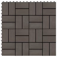 Tapety - shumee Płytki tarasowe 22 szt. 30 x 30 cm 2 m WPC ciemnobrązowe - miniaturka - grafika 1