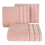 Ręczniki - Ręcznik Dona 30x50 cm pudrowy bawełna frotte z welurową bordiurą - miniaturka - grafika 1