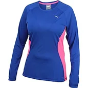 Koszulki i topy damskie - Puma Damska koszulka Core-run L/S Tee W True Blue-knockout Pink L - miniaturka - grafika 1