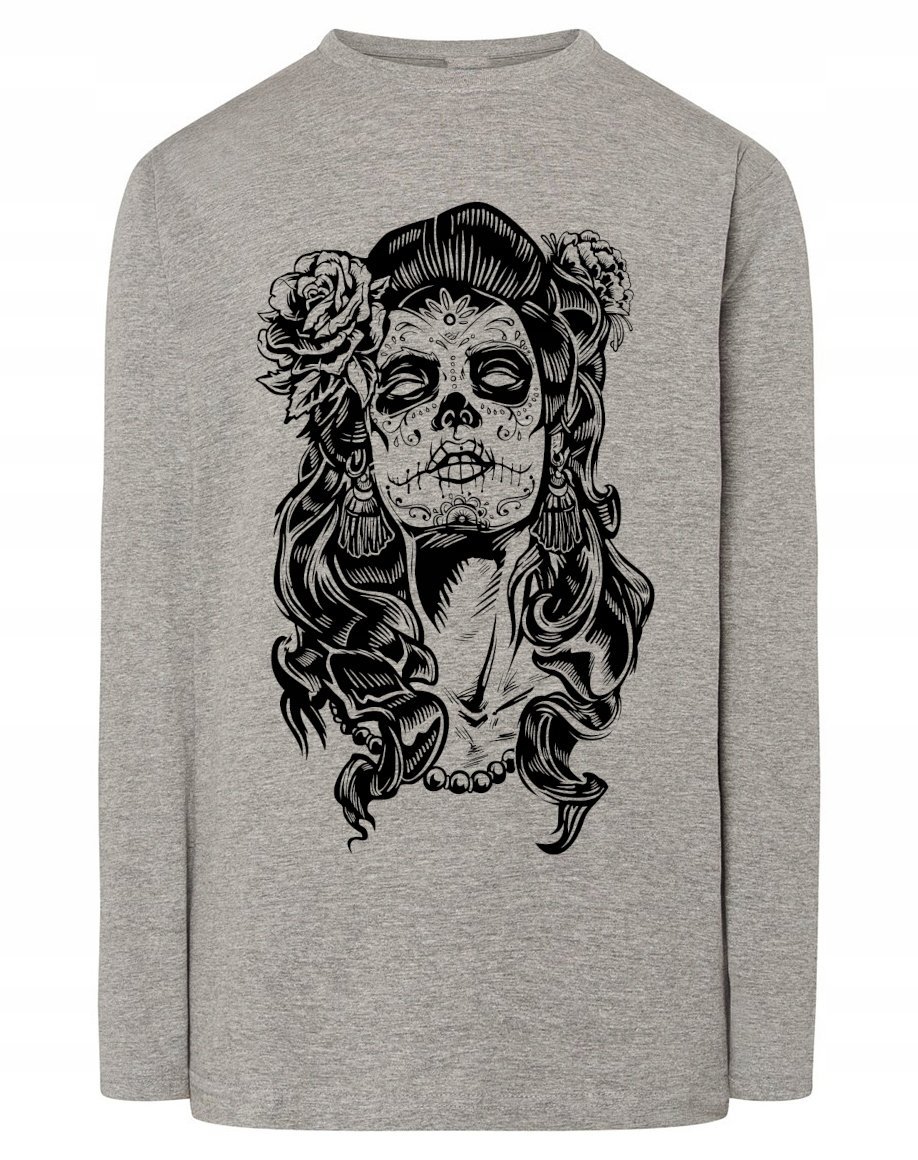 Longsleeve męski nadruk kobieta CZASZKA r.5XL