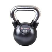 Kettlebell - Kettlebell żeliwny ogumowany z chromowanym uchwytem KGC HMS - miniaturka - grafika 1