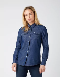 Wrangler Ls Denim Shirt Damska Koszula Jeansowa Dark Indigo W5Z0C3X1E-Xs - Koszule damskie - miniaturka - grafika 1
