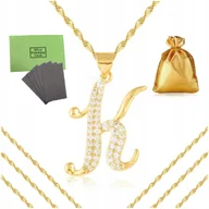 Biżuteria dla dzieci - BIŻUTERIA DZIECIĘCA, ZŁOTY NASZYJNIK LITERKA "K" DLA DZIEWCZYNKI 40cm 18K - miniaturka - grafika 1