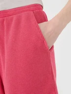 Spodenki damskie - 4F Spodenki casual z dzianiny waflowej damskie 4FRSS25TSHOF699-54S Różowy Roz. XS - miniaturka - grafika 1