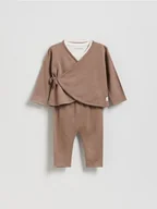 Komplety dla niemowląt - Reserved - Dzianinowy komplet z wiskozą - brązowy - miniaturka - grafika 1