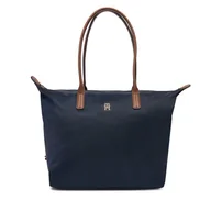 Torebki damskie - Torebka Tommy Hilfiger Popette Tote AW0AW17711 Granatowy - miniaturka - grafika 1