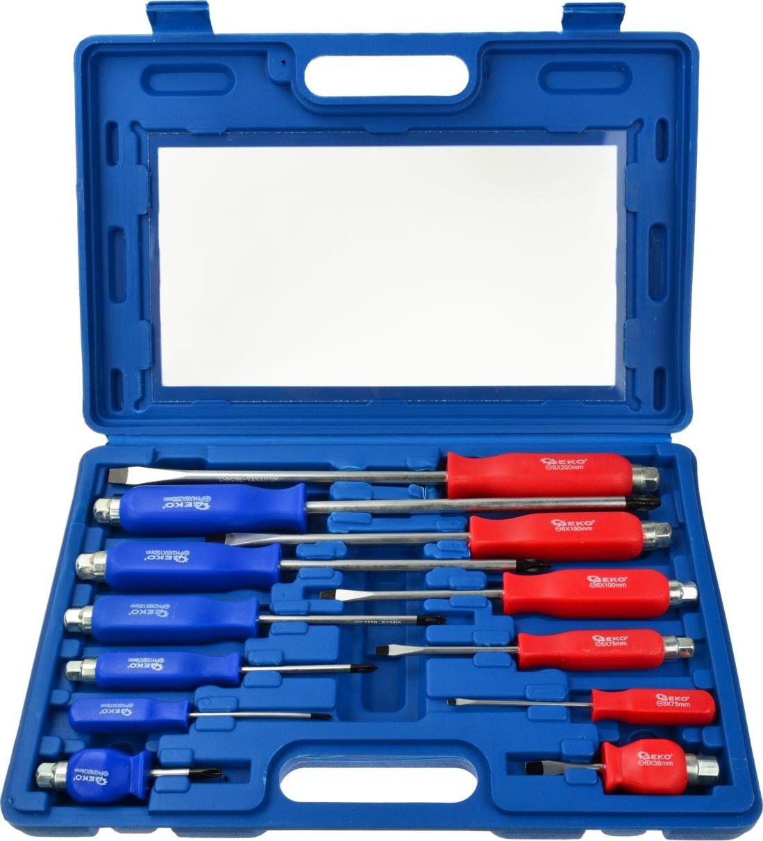 Geko Wkrętaki ślusarskie 12el. CRV walizka 10