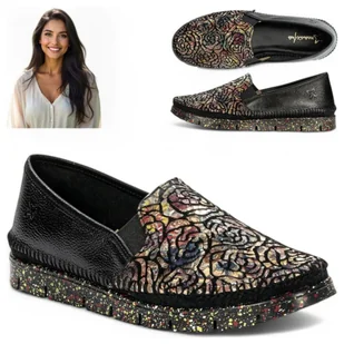 Półbuty Damskie Maciejka SKÓRZANE Czarne Espadryle Oddychające Wiosenne 40 - Półbuty damskie Półbuty Damskie Maciejka SKÓRZANE Czarne Espadryle Oddychające Wiosenne 40 - Półbuty damskie - miniaturka - grafika 1