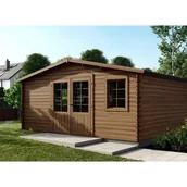 Altany ogrodowe - Domek ogrodowy ALTANKA 25 m2 - 5x5 m - 28 mm, drewniany, impregnowany, DOM596, 1szt. - miniaturka - grafika 1