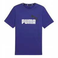 Koszulki męskie - PUMA KOSZULKA MĘSKA T-SHIRT ESS+2 COL LOGO TEE FIOLETOWA r.M - miniaturka - grafika 1