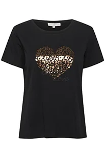 Damska koszulka Cream Koszulka z nadrukiem graficznym Oversize, Pitch Black Brown, XS - Koszulki i topy damskie - miniaturka - grafika 1