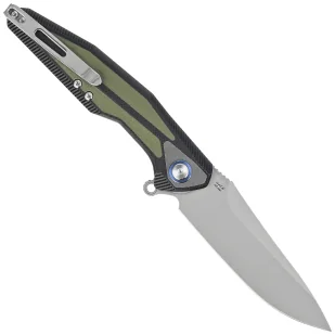 Nóż składany RikeKnife Tulay Integral Black G10 / OD Green G10 Inlay, Satin 154CM (TULAY-BOG) - Noże - miniaturka - grafika 3