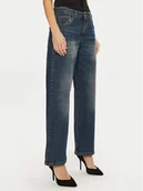 Spodnie damskie - Rinascimento Jeansy CFC0120191003 Granatowy Boyfriend Fit - miniaturka - grafika 1
