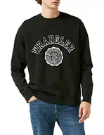 Bluzy męskie - Wrangler Męska bluza Collegiate Crew, Faded Black, XL - miniaturka - grafika 1