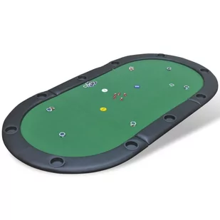 vidaXL vidaXL Składany blat do stołu pokerowego dla 10 graczy, zielony - Zestawy do pokera - miniaturka - grafika 1