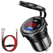 Ładowarki samochodowe - ŁADOWARKA SUPER FAST CHARGE 45W DO SAMOCHODU / MOTOCYKLA MC3092 FREEDCONN - miniaturka - grafika 1