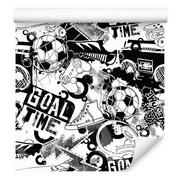 Tapety - Tapeta dla Młodzieży Piłka Nożna GRAFFITI Muzyka 0,53m x 10m - miniaturka - grafika 1