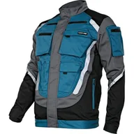 Odzież robocza - LAHTI PRO Bluza ochronna czarno-szaro-turkusowa z pasami odblaskowymi XL - miniaturka - grafika 1