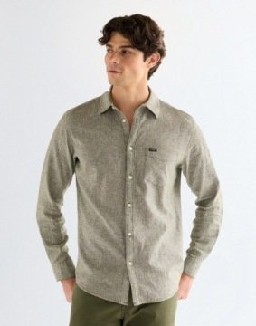 Koszula Męska Wrangler Lniana 1 Pkt Shirt Zielona 112378041 R.xl