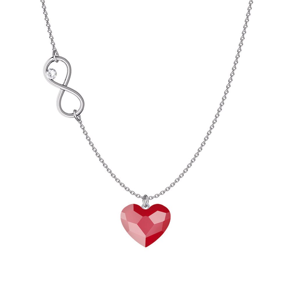 Naszyjnik Srebrny z Sercem i Nieskończonością