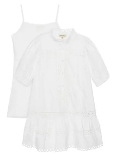 TWINSET Sukienka letnia 251GJ2410 Biały Regular Fit - Sukienki i spódniczki dla dziewczynek - miniaturka - grafika 1