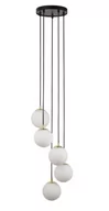 Lampy sufitowe - Kaskadowa lampa wisząca Piano 33659 Sigma kule balls białe czarne mosiądz - miniaturka - grafika 1