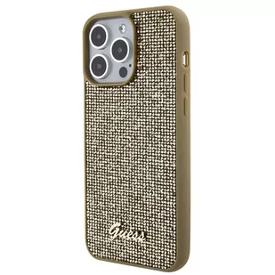 Guess GUHCP15XPMSDGSD iPhone 15 Pro Max 6.7" złoty/gold hardcase Disco Metal Script - Etui i futerały do telefonów - miniaturka - grafika 2