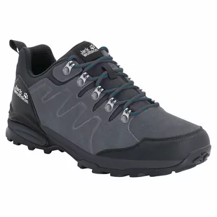 Jack Wolfskin Buty turystyczne męskie REFUGIO TEXAPORE LOW M grey / black - Buty trekkingowe męskie - miniaturka - grafika 1