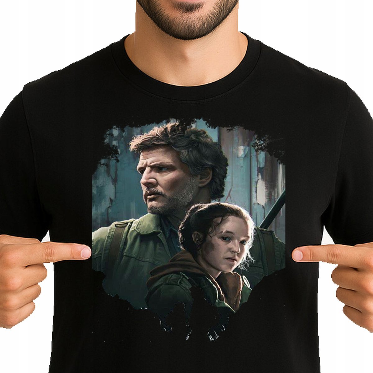 KOSZULKA THE LAST OF US JOEL I ELLIE POSTAPO GRA GAMING L B3346 CZARNA