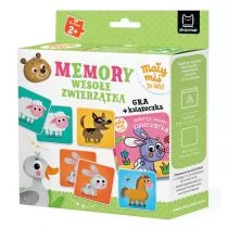 Aksjomat Memory. Wesołe zwierzątka. Mały miś to lubi! Gra + książeczka, 3+ - Pozostałe książki - miniaturka - grafika 1