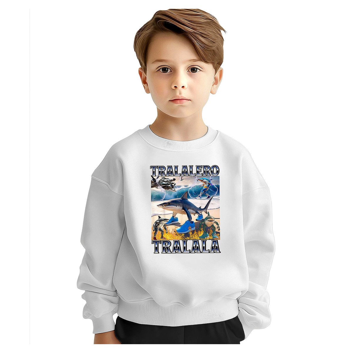 BLUZA DZIECIĘCA BRAINROT TRALALERO TRALALA 110-116 DLA CHŁOPCA DZIEWCZYNKI