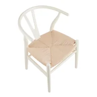 Krzesła - Krzesło Bonbon biało naturalne rattanowo jesionowe do sypialni - miniaturka - grafika 1