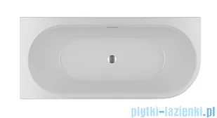 Riho Desire Corner wanna asymetryczna prawa czarno-biała MATOWA  Riho Fall napełnianie przez przelew 170x77cm B156007220 - Wanny z hydromasażem - miniaturka - grafika 3