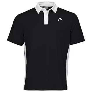 Koszulki męskie - HEAD Męska koszulka polo, tenis, czarno-biała, L - grafika 1
