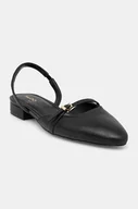 Baleriny - Aldo baleriny skórzane FLINTSTONE kolor czarny z odkrytą piętą 13966808 - miniaturka - grafika 1