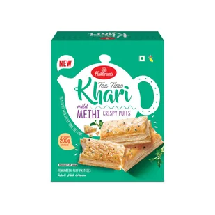 Ciastka Methi Khari z liśćmi kozieradki Haldirams 200g - Chipsy - miniaturka - grafika 1