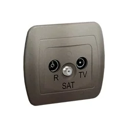 Gniazdo antenowe R-TV-SAT końcowe satyna (met.) Kontakt Simon AAS/29 - Gniazdka elektryczne - miniaturka - grafika 1