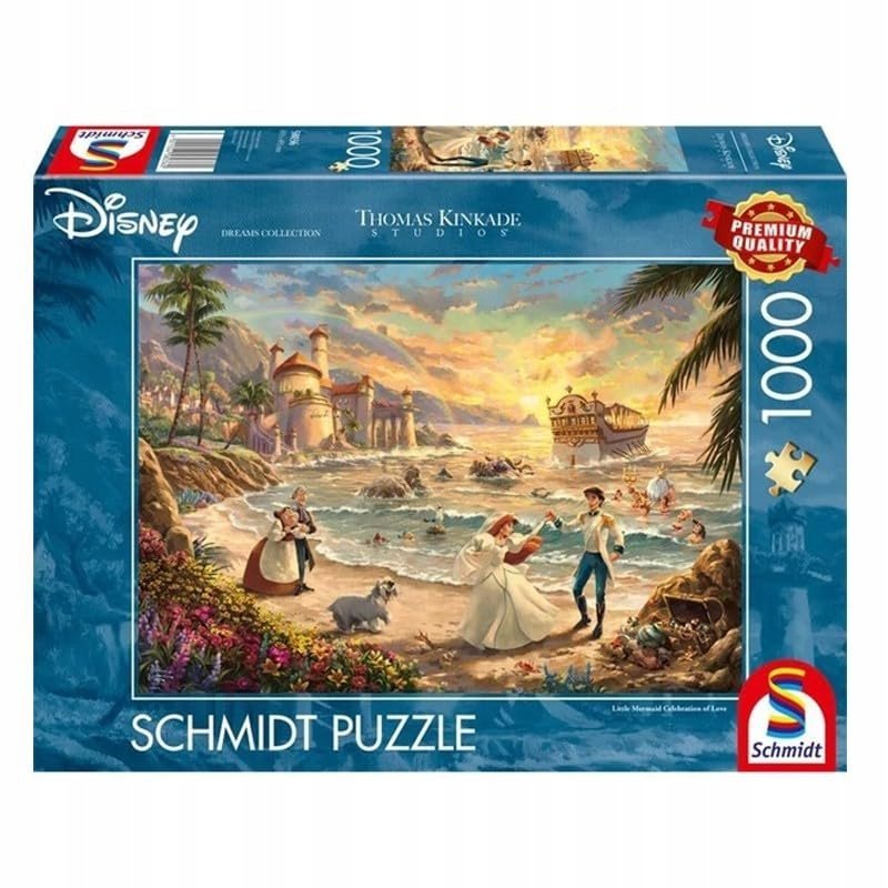 SCHMIDT SPIELE Puzzle 1000 Elementów Disney Mała Syrenka Miłość Kolorowy