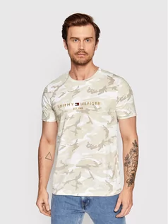 Koszulki męskie - Tommy Hilfiger T-Shirt Camo Logo MW0MW24545 Beżowy Regular Fit - grafika 1