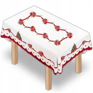 Zabawki kreatywne - Obrus Świąteczny Biały na Stół Boże Narodzenie Święta Biały 140x140 Wzory - miniaturka - grafika 1