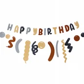 Dekoracje sali - GIRLANDA FILCOWA BANER HAPPY BIRTHDAY KOLOROWY URODZINY PARTY DEKORACJA - miniaturka - grafika 1