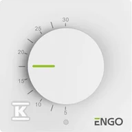 Regulatory i termostaty - Regulator temperatury z pokrętłem, przewodowy, ENGO ESIMPLE230W, natynkowy, biały, 230V - miniaturka - grafika 1